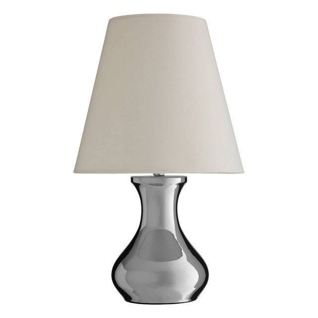 Premier Housewares Nell Chrome Table Lamp With EU Plug
