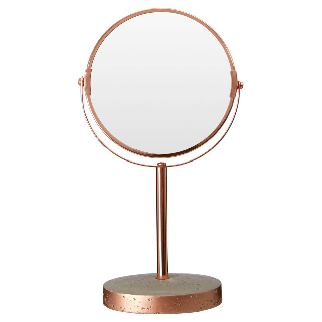 premier housewares Neptune Copper Finish Round Swivel Bathroom Mirror