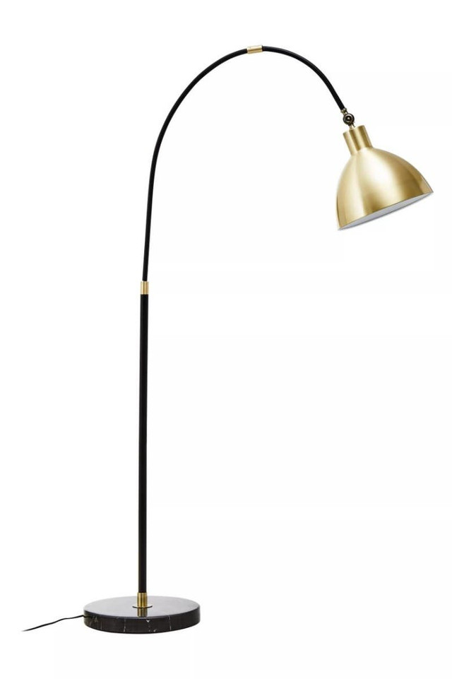Premier Housewares Newton Gold Finish Metal Shade Floor Lamp