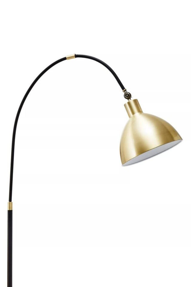 Premier Housewares Newton Gold Finish Metal Shade Floor Lamp