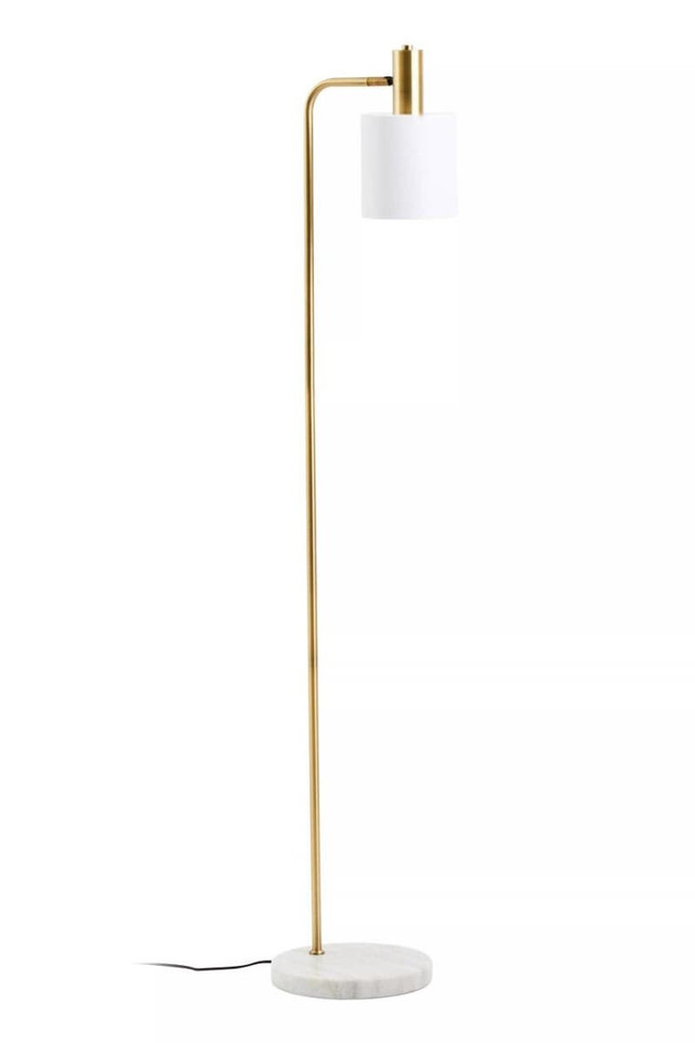 premier housewares Newton White Marble and Gold Floor Lamp