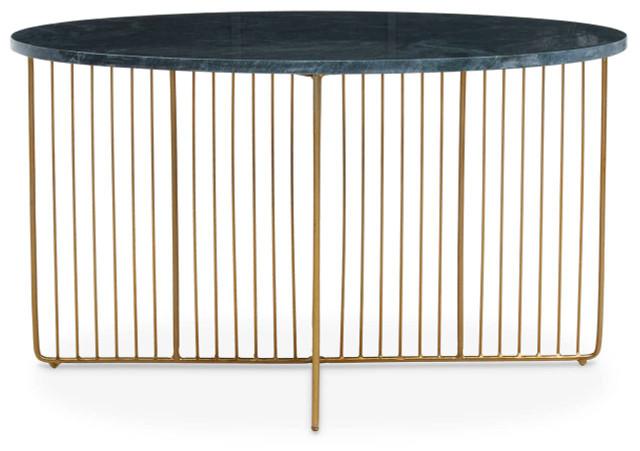 Premier Housewares Nirav Green Marble And Gold Frame Coffee Table