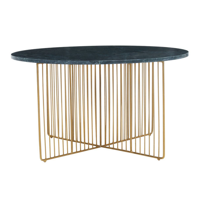 Premier Housewares Nirav Green Marble And Gold Frame Coffee Table