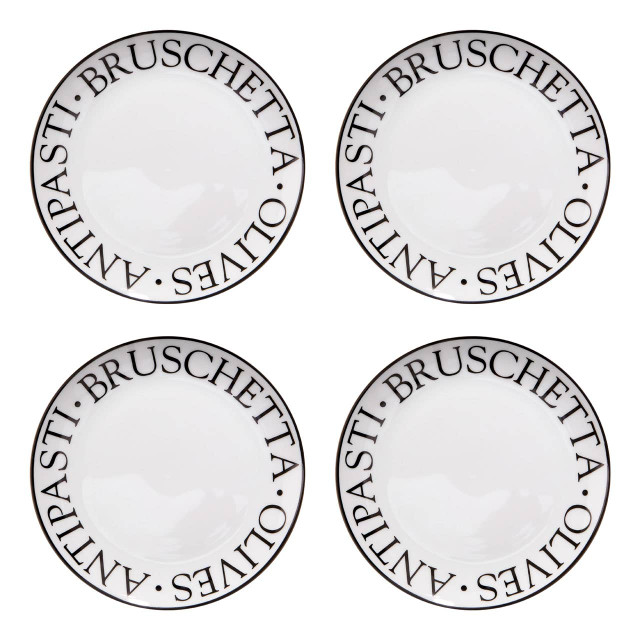premier housewares Noir Set Of Four Antipasti Plates