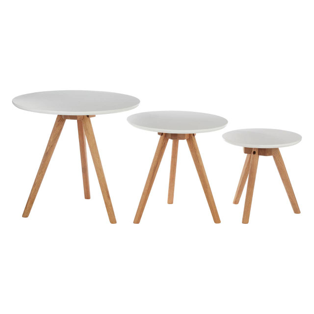 Premier Housewares Nostra Set Of 3 Side Tables With Tapered Legs