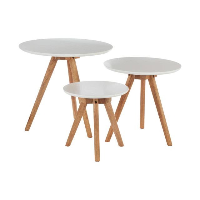 Premier Housewares Nostra Set Of 3 Side Tables With Tapered Legs