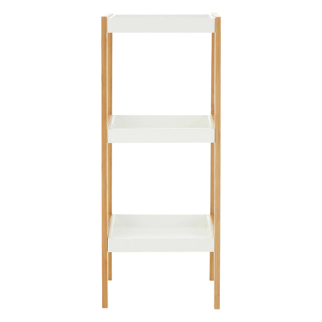 Premier Housewares Nostra Three Tiered White And Natural Shelf Unit