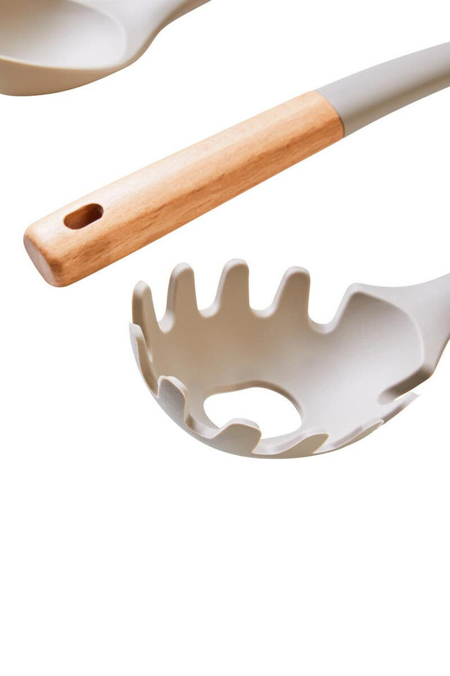 Premier Housewares Nova 3pc Kitchen Tool Set With Stone Grey Silicone Heads