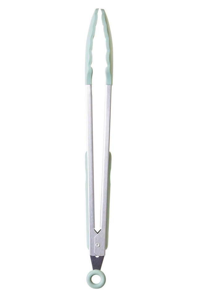 Premier Housewares Nova Sage Green Silicone And Stainless Steel Tongs
