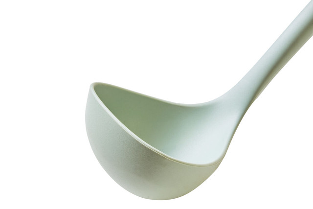 Premier Housewares Nova Sage Green Silicone Head Ladle With Round Wood Handle