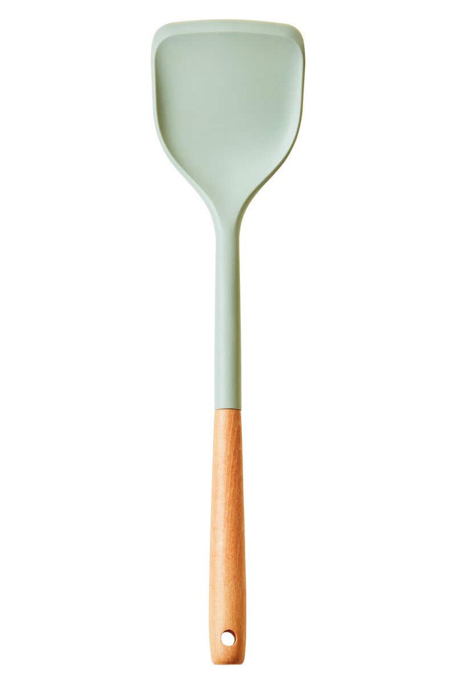 premier housewares Nova Sage Green Silicone Head Turner With Round Wood Handle