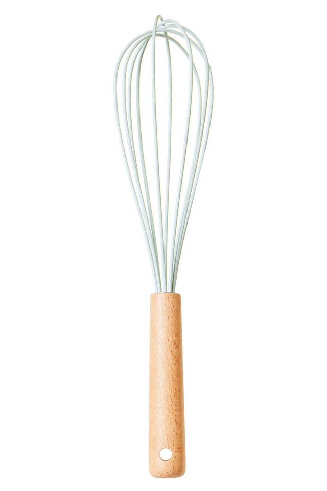 premier housewares Nova Sage Green Silicone Head Whisk With Round Wood Handle