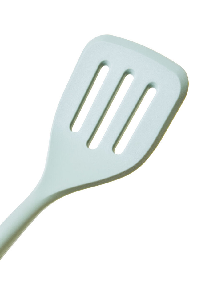 Premier Housewares Nova Sage Green Silicone Slotted Turner With Wood Handle