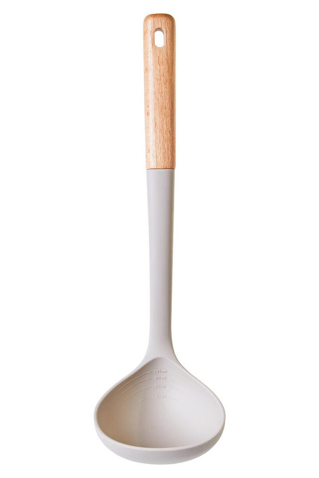 premier housewares Nova Stone Grey Silicone Head Ladle With Wood Handle