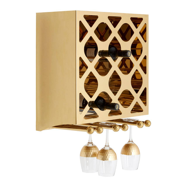 Premier Housewares Novo 12 Bottle Gold Finish Wine Rack