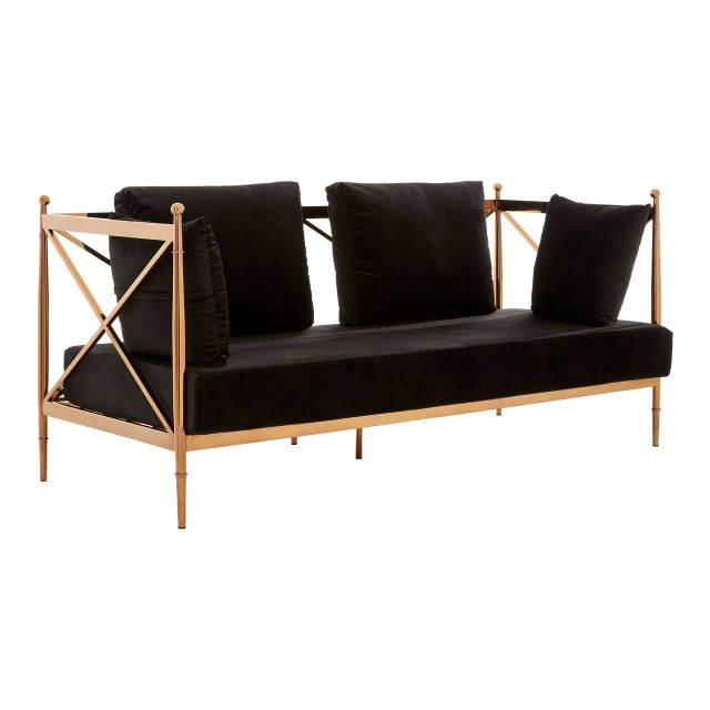 premier housewares Novo 2 Seat Rose Gold Lattice Arms Sofa