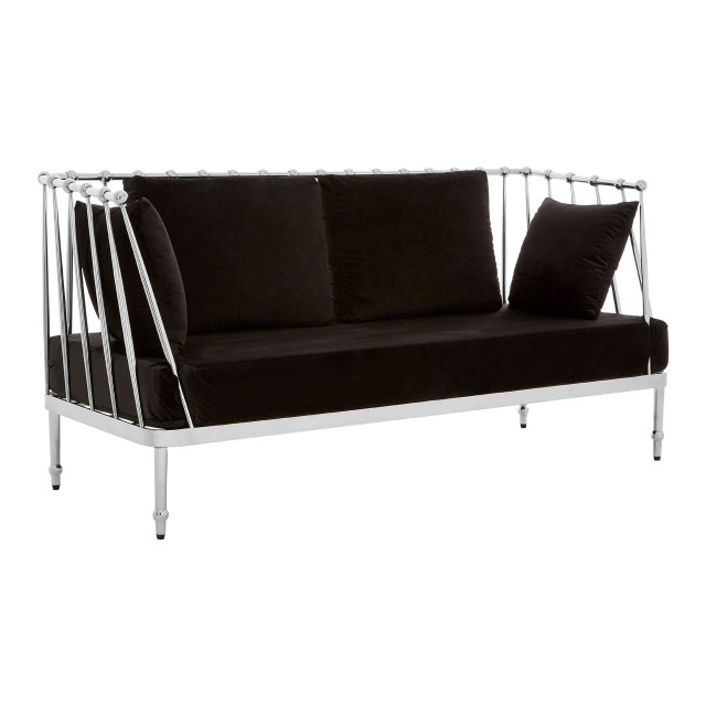premier housewares Novo 2 Seat Silver Finish Tapered Arms Sofa