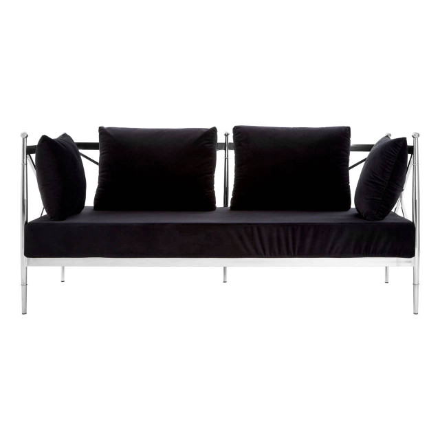 Premier Housewares Novo 2 Seat Sofa With Silver Lattice Arms