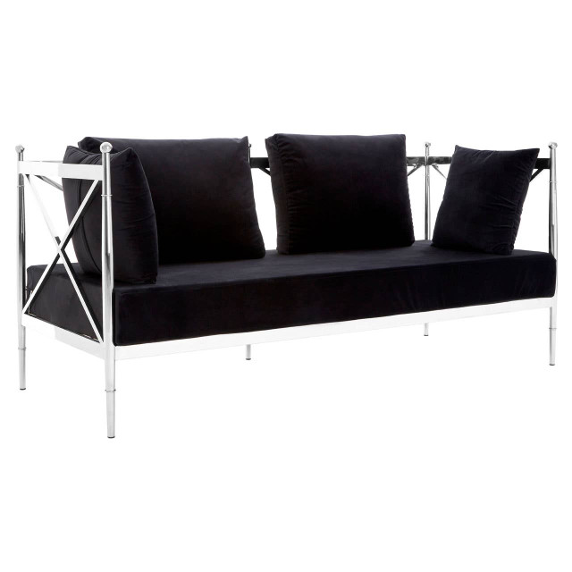 premier housewares Novo 2 Seat Sofa With Silver Lattice Arms