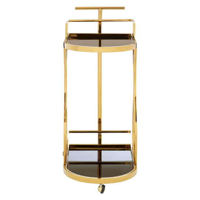 Premier Housewares Novo 2 Tier Gold And Wavy Design Trolley