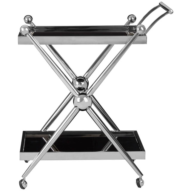 Premier Housewares Novo 2 Tier Silver And Cross Design Trolley