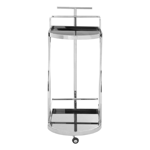 Premier Housewares Novo 2 Tier Silver Wavy Design Trolley