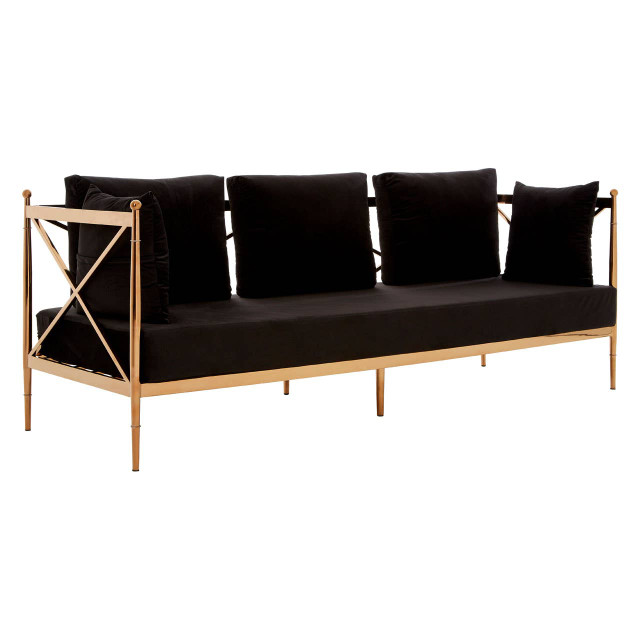 Premier Housewares Novo 3 Seat Rose Gold Lattice Arms Sofa