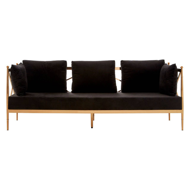 Premier Housewares Novo 3 Seat Rose Gold Lattice Arms Sofa