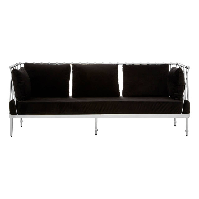 Premier Housewares Novo 3 Seat Silver Finish Tapered Arms Sofa