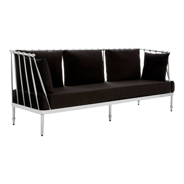 premier housewares Novo 3 Seat Silver Finish Tapered Arms Sofa