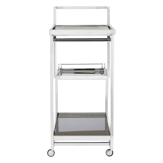 Premier Housewares Novo 3 Tier Silver Finish Trolley