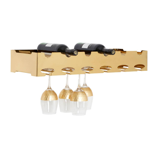 Premier Housewares Novo 6 Bottle Gold Finish Wine Rack