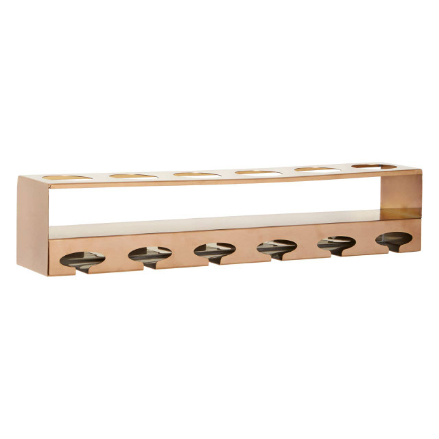 premier housewares Novo 6 Bottle Rose Gold Finish Wine Rack