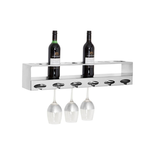 Premier Housewares Novo 6 Bottle Silver Finish Wine Rack