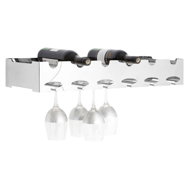 Premier Housewares Novo 6 Bottle Silver Wide Wine Rack