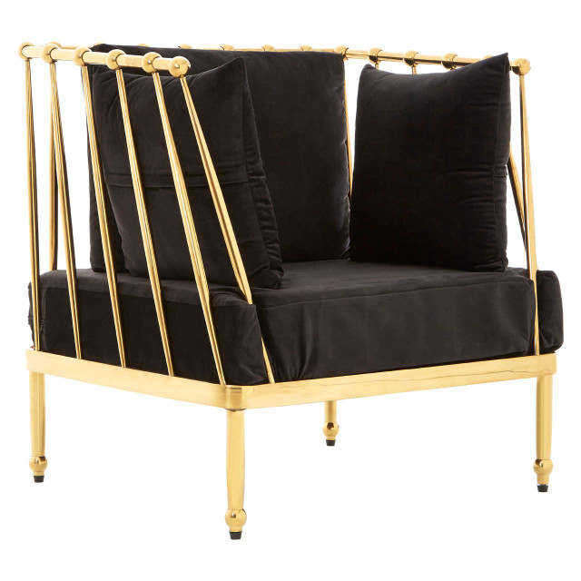 premier housewares Novo Chair With Gold Finish Tapered Arms