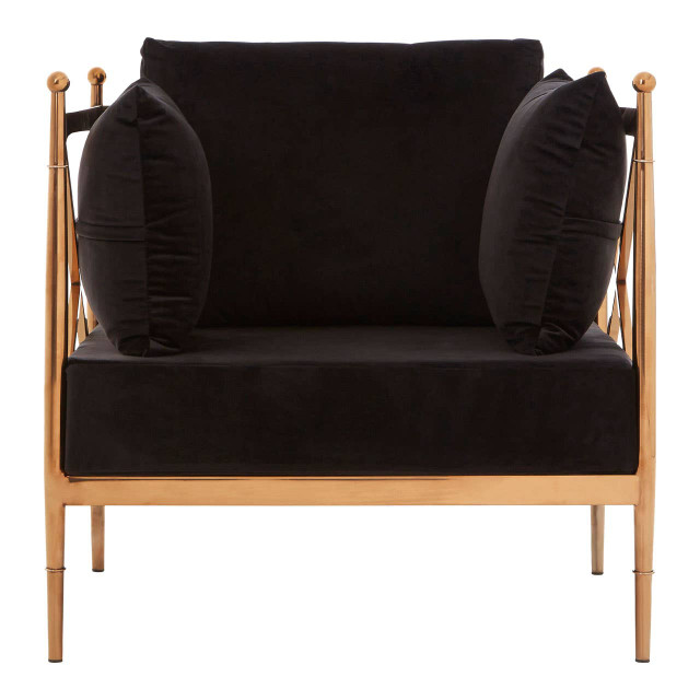 Premier Housewares Novo Chair With Rose Gold Finished Metal Arms