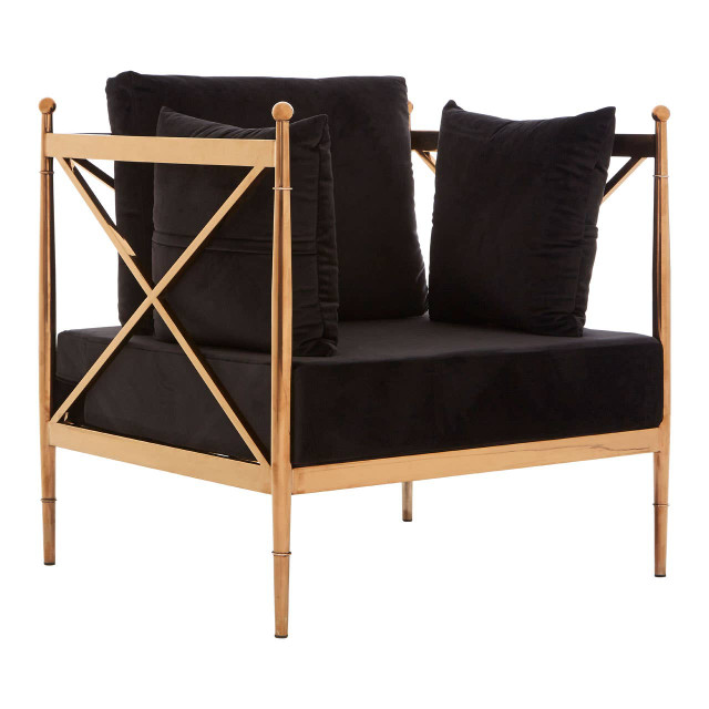 premier housewares Novo Chair With Rose Gold Finished Metal Arms