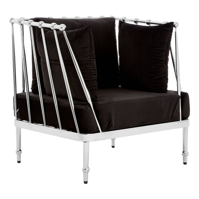 premier housewares Novo Chair With Silver Finish Tapered Arms