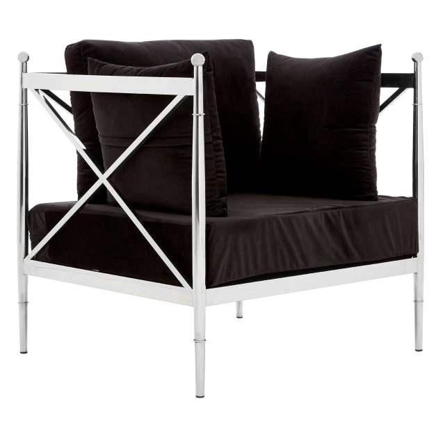 premier housewares Novo Chair With Silver Lattice Arms