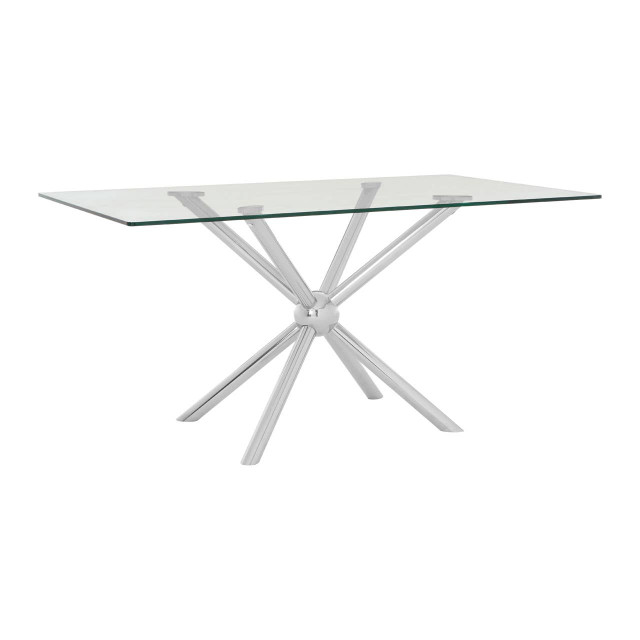 Premier Housewares Novo Rectangular Silver Dining Table