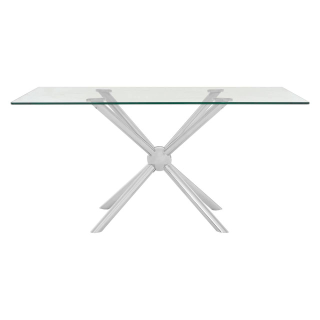 Premier Housewares Novo Rectangular Silver Dining Table