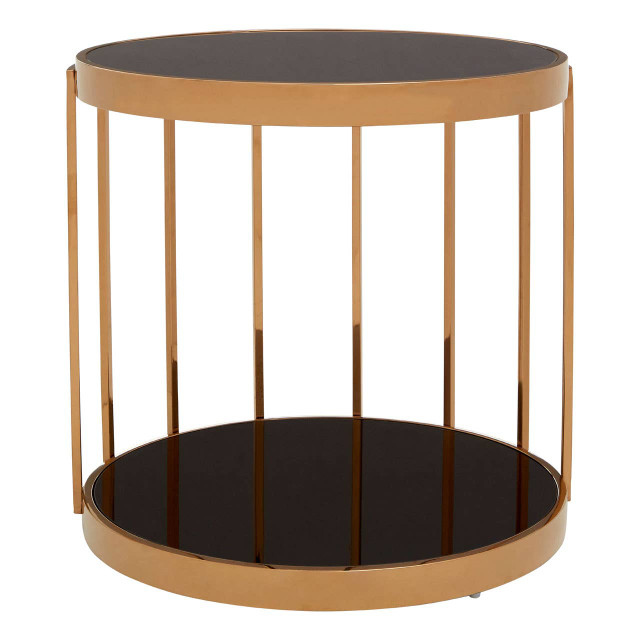 Premier Housewares Novo Rose Gold Cage Design Side Table