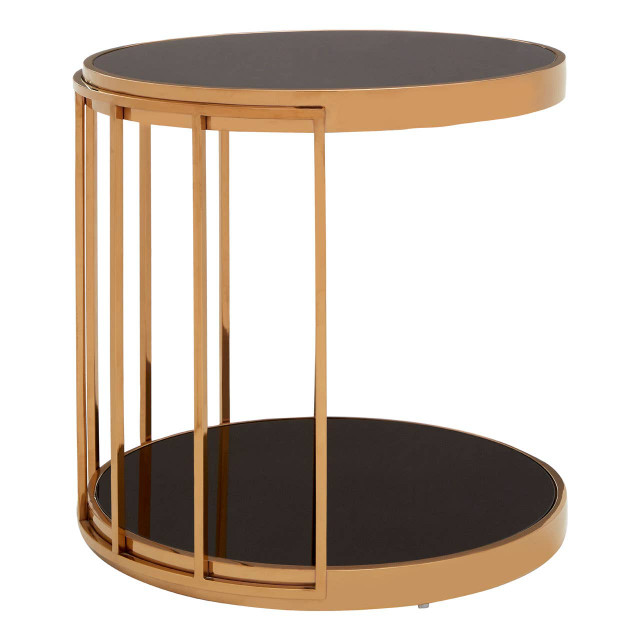 Premier Housewares Novo Rose Gold Cage Design Side Table