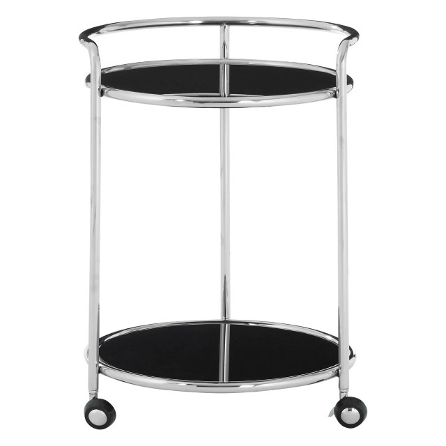 Premier Housewares Novo Round Silver Finish Trolley