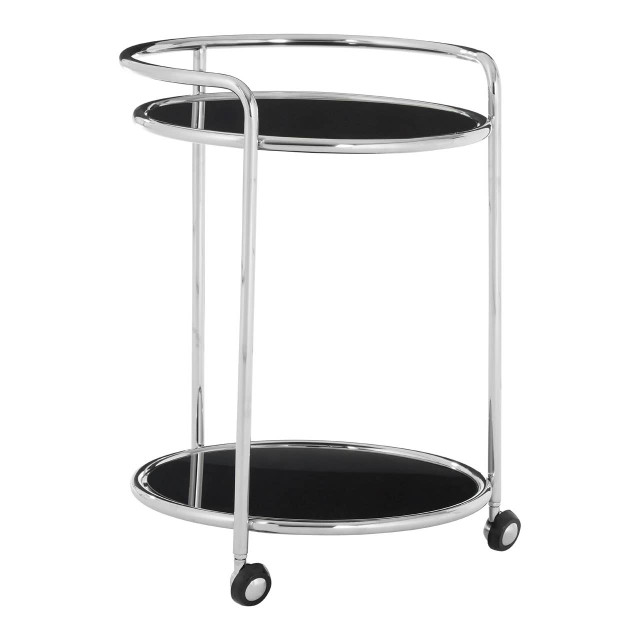 premier housewares Novo Round Silver Finish Trolley