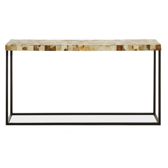 Premier Housewares Obra Cream Mother Of Pearl Console Table