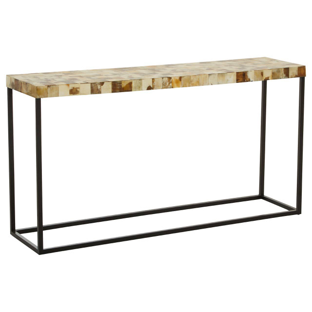 Premier Housewares Obra Cream Mother Of Pearl Console Table