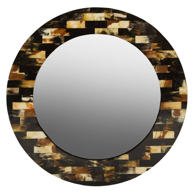 Premier Housewares Obra Mother Of Pearl Brown Wall Mirror