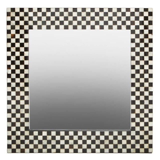 premier housewares Obra Mother Of Pearl Square Wall Mirror